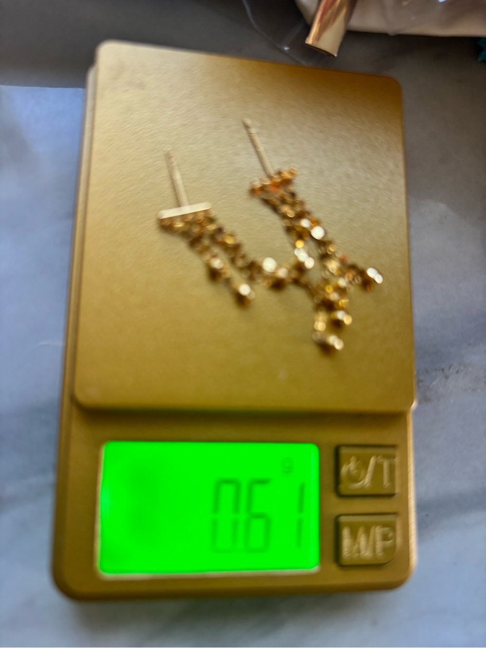 New 18K Gold Drop Chain Fringe Earrings - Picture 4 of 8